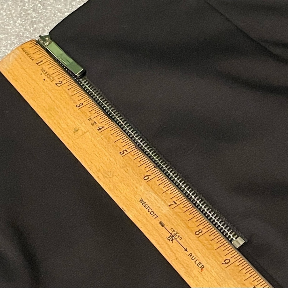 Ted Baker Women's Size 3 Pencil Skirt Black Exposed Zipper with Side Slit M - Picture 6 of 15